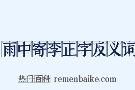 雨中寄李正字反义词是什么意思的图片